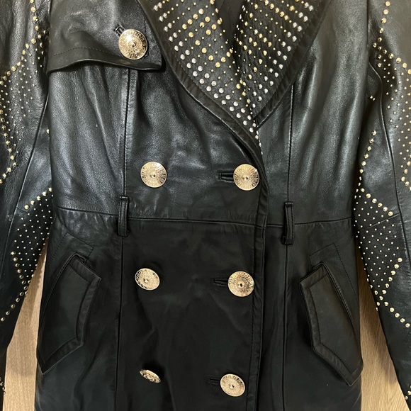 Versace X H&M Leather Trench Size 4 US - Picture 4 of 6